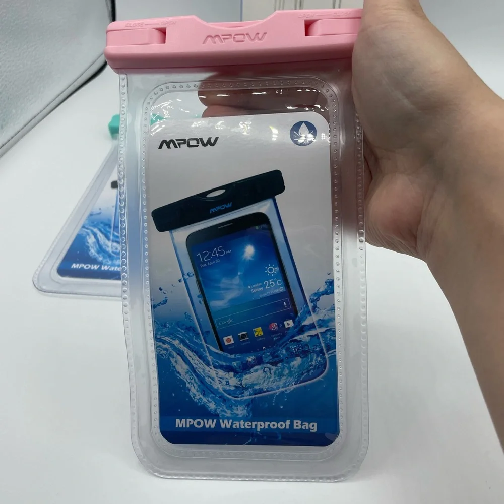 MPOW Waterproof cell phone cases one turquoise one pink